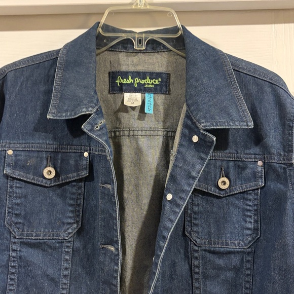 Fresh Produce Dark Blue Denim Jacket size M like new - Picture 2 of 6